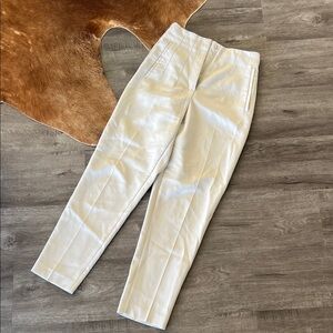 Zara Cream Tailored Waistband Trousers